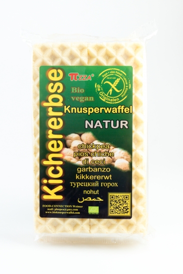 Natur Knusperwaffel-Kichererbse, tiefcarree - vegan,Bio,Gluten-u.Laktosefrei 48g